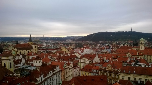 A bird's eye view of the city of Prague